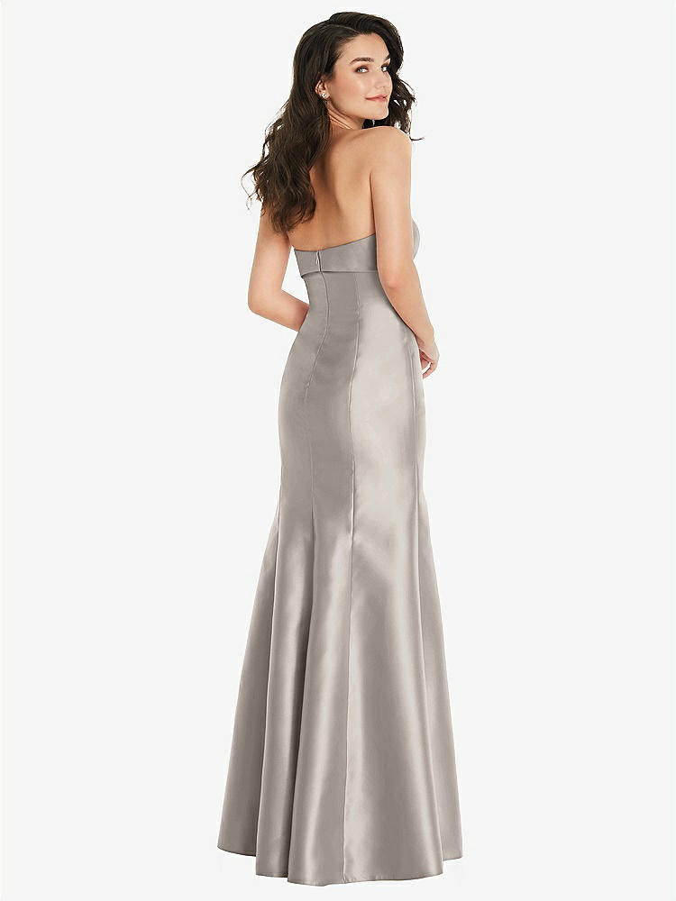 【STYLE: D829】Bow Cuff Strapless Princess Waist Trumpet Gown【COLOR: Taupe】