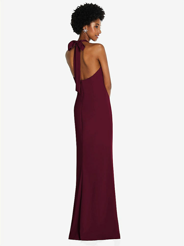 【NEW】【STYLE: TH088】ネクタイ ホルター 開く 背面 トランペット ガウン 【COLOR: Cabernet】【SIZE: 00-30W】