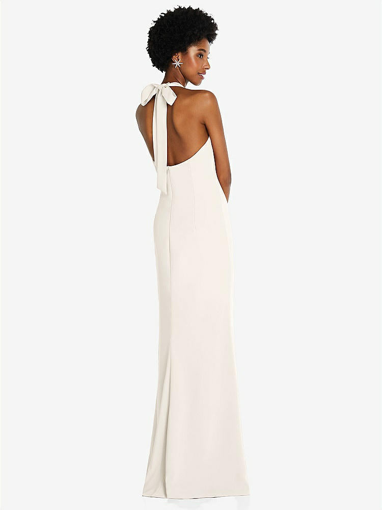 【STYLE: TH088】Tie Halter Open Back Trumpet Gown 【COLOR: Ivory】