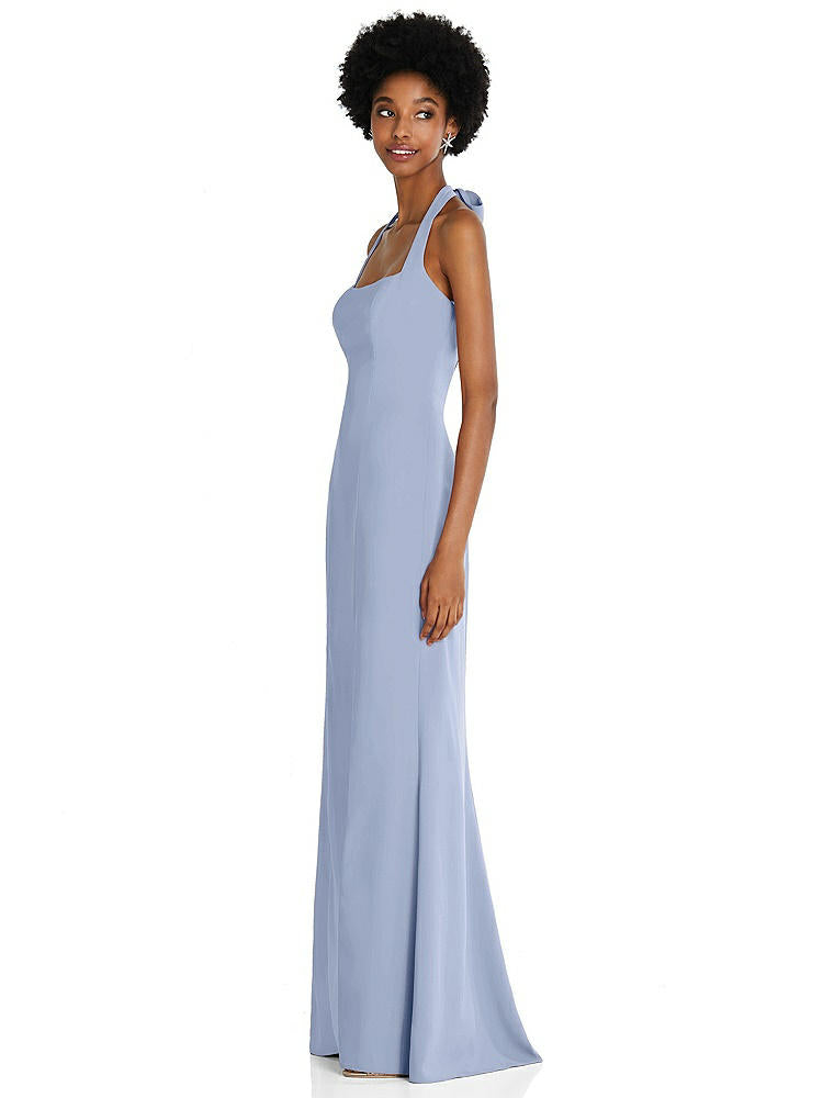 【STYLE: TH088】Tie Halter Open Back Trumpet Gown 【COLOR: Sky Blue】