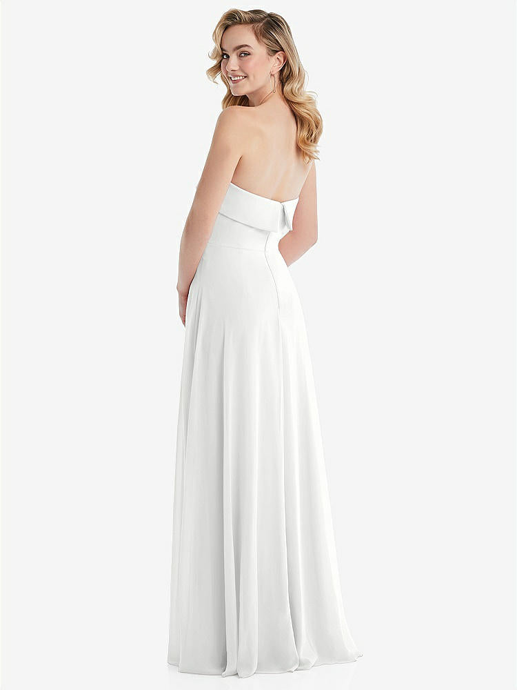 【STYLE: 1566】Cuffed Strapless Maxi Dress with Front Slit【COLOR: White】