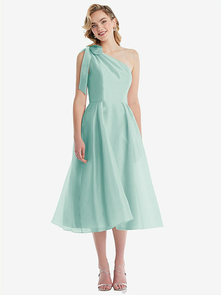 【NEW】【STYLE: D835】スカーフタイ ワンショーダー オルガンディ MIDI ドレス 【COLOR: Coastal】【SIZE: 00-30W】