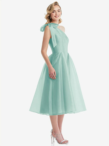 【NEW】【STYLE: D835】スカーフタイ ワンショーダー オルガンディ MIDI ドレス 【COLOR: Coastal】【SIZE: 00-30W】