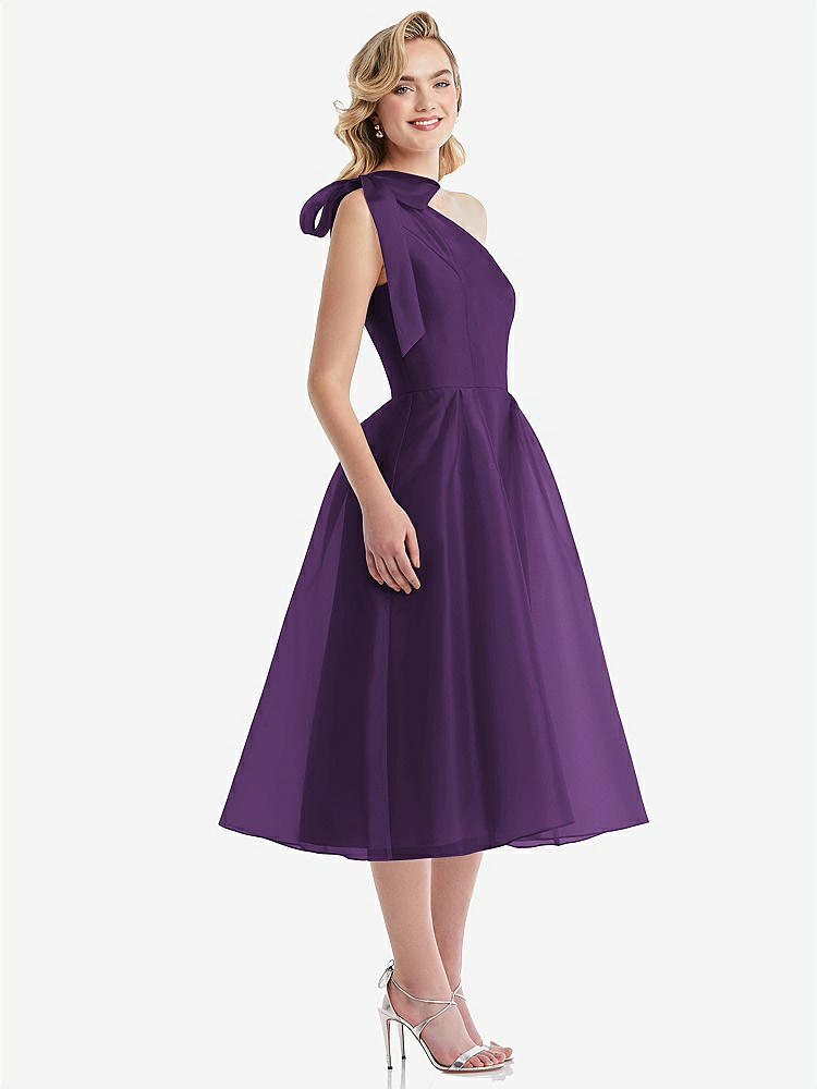 【NEW】【STYLE: D835】スカーフタイ ワンショーダー オルガンディ MIDI ドレス 【COLOR: Majestic】【SIZE: 00-30W】