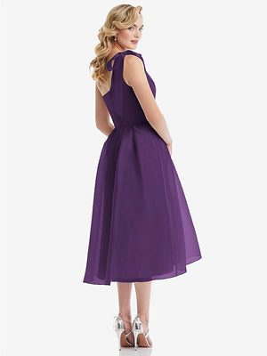 【NEW】【STYLE: D835】スカーフタイ ワンショーダー オルガンディ MIDI ドレス 【COLOR: Majestic】【SIZE: 00-30W】