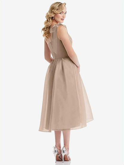 【NEW】【STYLE: D835】スカーフタイ ワンショーダー オルガンディ MIDI ドレス 【COLOR: Topaz】【SIZE: 00-30W】
