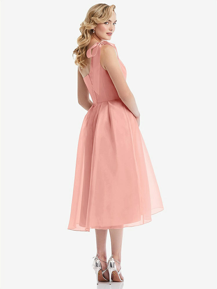 【NEW】【STYLE: D835】スカーフタイ ワンショーダー オルガンディ MIDI ドレス 【COLOR: Apricot】【SIZE: 00-30W】