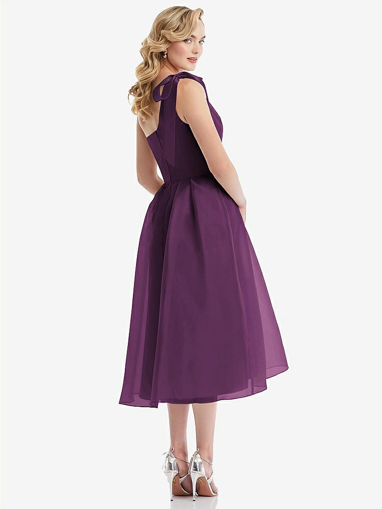 【NEW】【STYLE: D835】スカーフタイ ワンショーダー オルガンディ MIDI ドレス 【COLOR: Aubergine】【SIZE: 00-30W】
