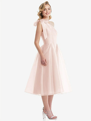 【NEW】【STYLE: D835】スカーフタイ ワンショーダー オルガンディ MIDI ドレス 【COLOR: Blush】【SIZE: 00-30W】