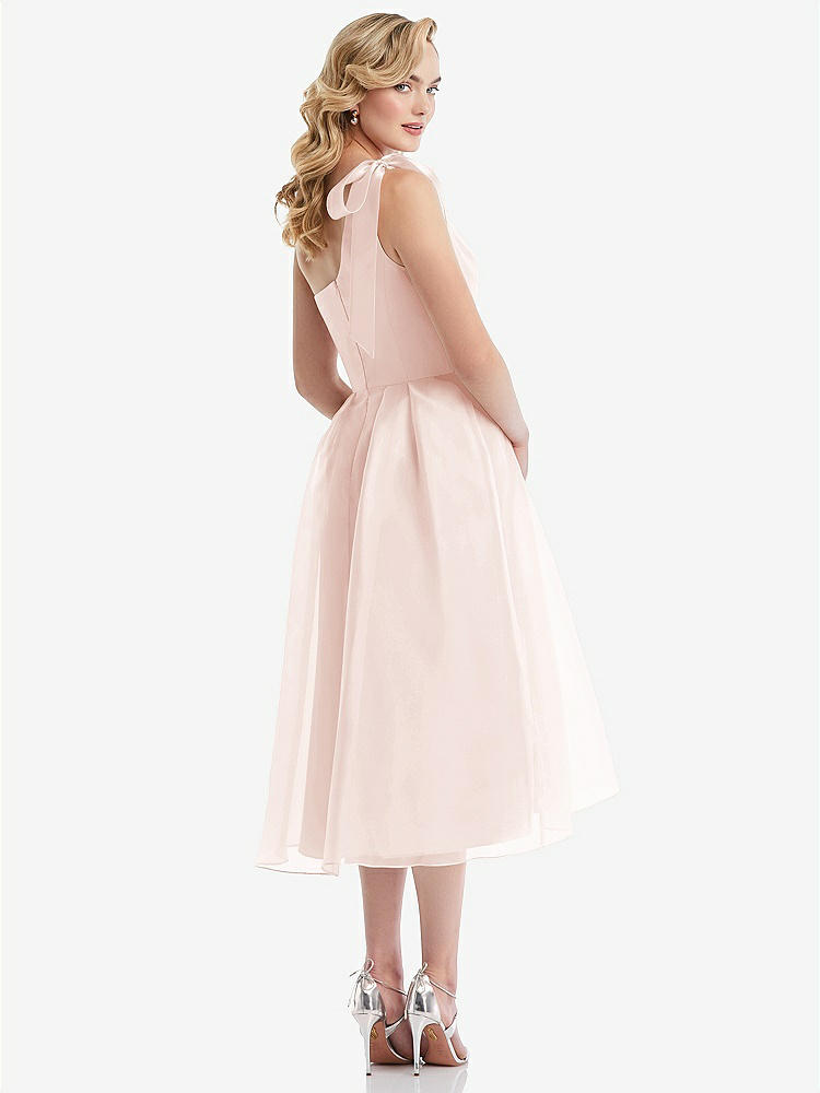 【NEW】【STYLE: D835】スカーフタイ ワンショーダー オルガンディ MIDI ドレス 【COLOR: Blush】【SIZE: 00-30W】