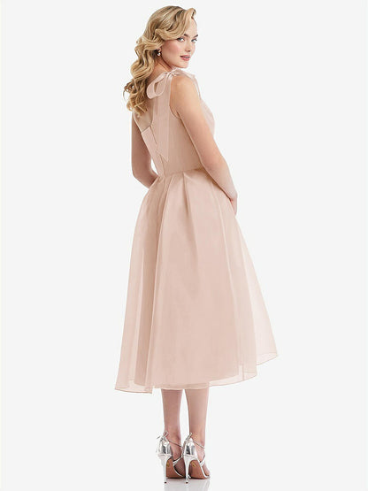 【NEW】【STYLE: D835】スカーフタイ ワンショーダー オルガンディ MIDI ドレス 【COLOR: Cameo】【SIZE: 00-30W】