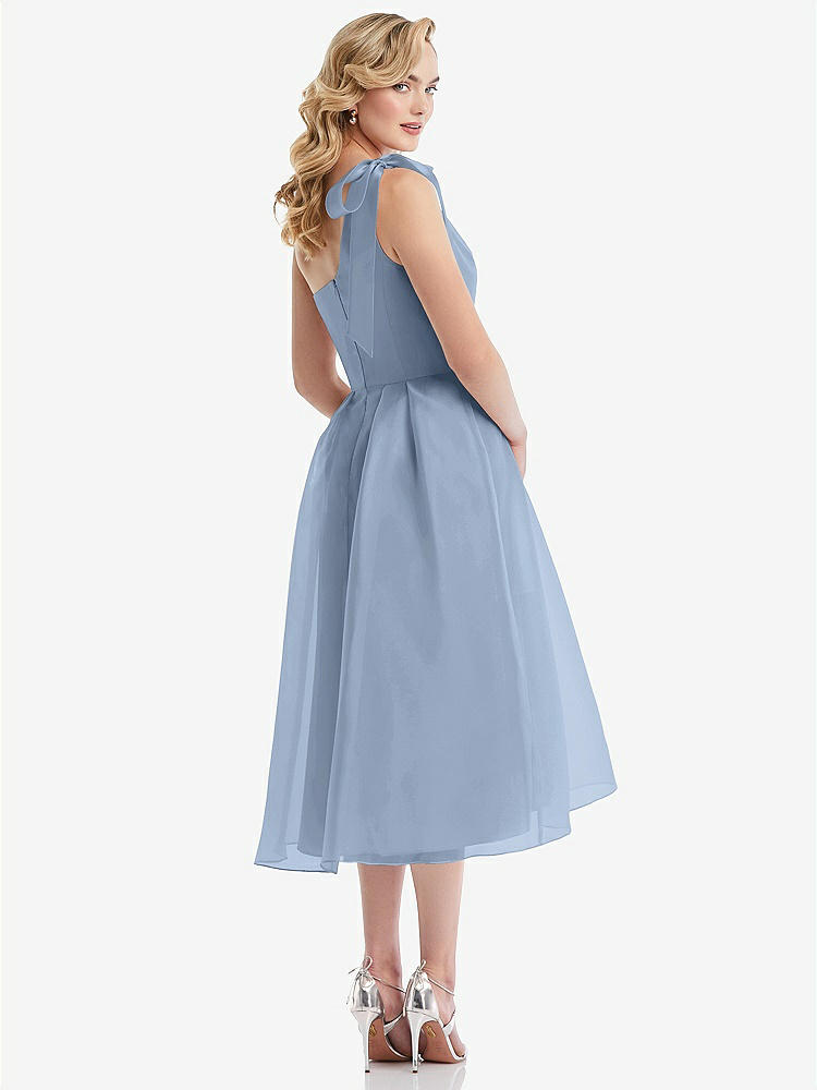 【NEW】【STYLE: D835】スカーフタイ ワンショーダー オルガンディ MIDI ドレス 【COLOR: Cloudy】【SIZE: 00-30W】