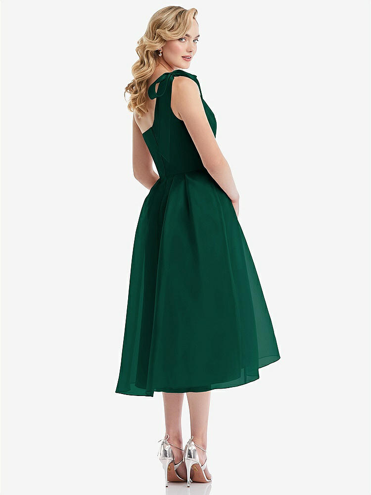 【NEW】【STYLE: D835】スカーフタイ ワンショーダー オルガンディ MIDI ドレス 【COLOR: Hunter Green】【SIZE: 00-30W】