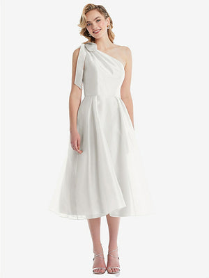 【NEW】【STYLE: D835】スカーフタイ ワンショーダー オルガンディ MIDI ドレス 【COLOR: Starlight】【SIZE: 00-30W】