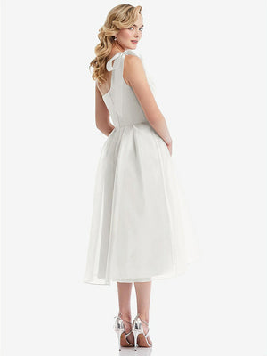 【NEW】【STYLE: D835】スカーフタイ ワンショーダー オルガンディ MIDI ドレス 【COLOR: Starlight】【SIZE: 00-30W】