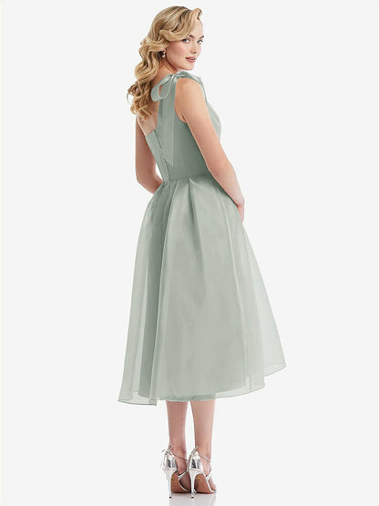 【NEW】【STYLE: D835】スカーフタイ ワンショーダー オルガンディ MIDI ドレス 【COLOR: Willow Green】【SIZE: 00-30W】