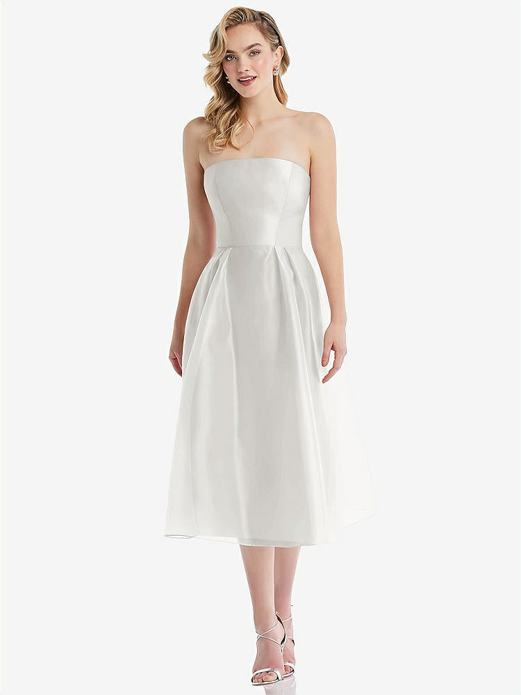 【NEW】【STYLE: D834】ストラップレス プリーツ スカート オルガンディ ミディ ドレス【COLOR: Starlight】【SIZE: 00-30W】