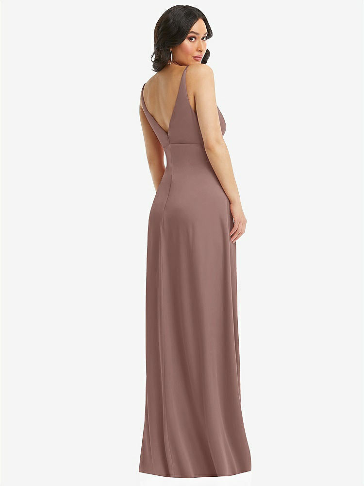 【STYLE: 6869】Skinny Strap Plunge Neckline Maxi Dress with Bow Detail【COLOR: Sienna】