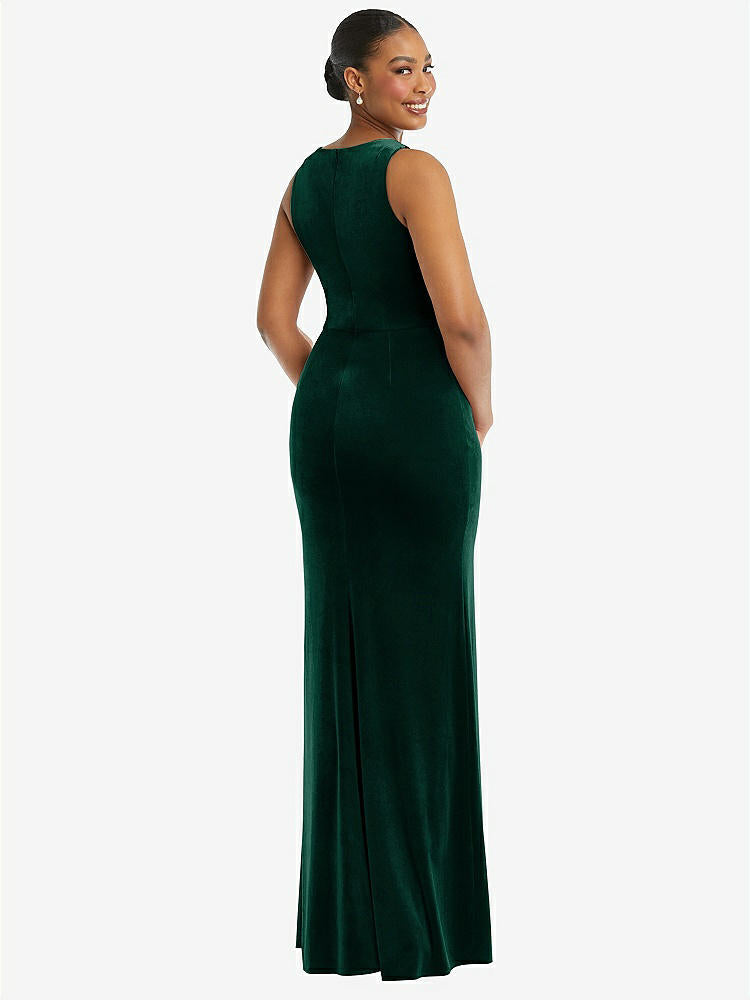 【STYLE: 6870】Square Neck Closed Back Velvet Maxi Dress 【COLOR: Evergreen】