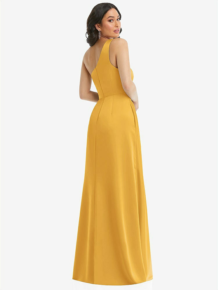 【NEW】【STYLE: 3114】ワンショルダー 高 低 マキシ ドレス ポケット付き【COLOR: NYC Yellow】【SIZE: 00-30W】