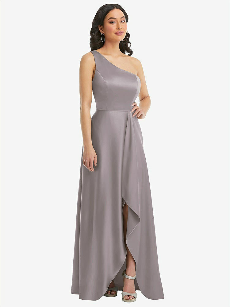 【NEW】【STYLE: 3114】ワンショルダー 高 低 マキシ ドレス ポケット付き【COLOR: Cashmere Gray】【SIZE: 00-30W】