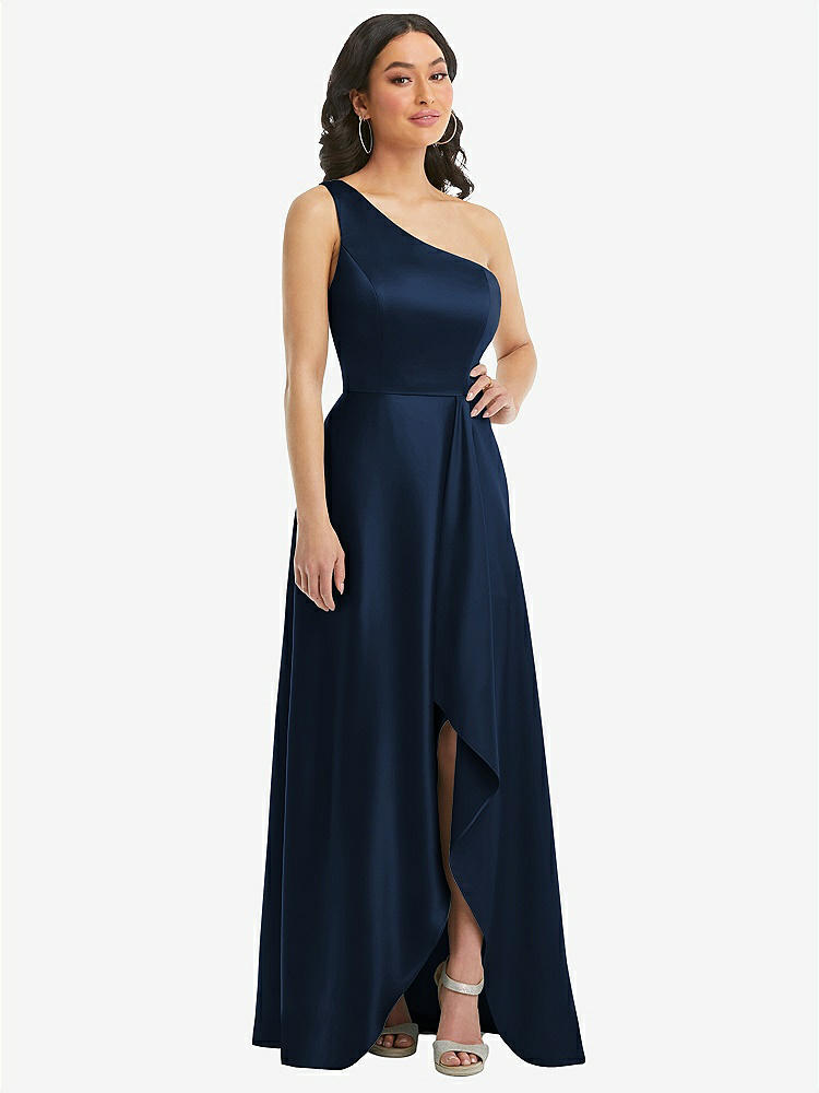 【NEW】【STYLE: 3114】ワンショルダー 高 低 マキシ ドレス ポケット付き【COLOR: Midnight Navy】【SIZE: 00-30W】