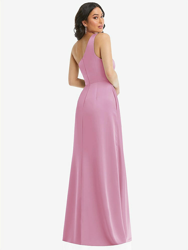 【NEW】【STYLE: 3114】ワンショルダー 高 低 マキシ ドレス ポケット付き【COLOR: Powder Pink】【SIZE: 00-30W】