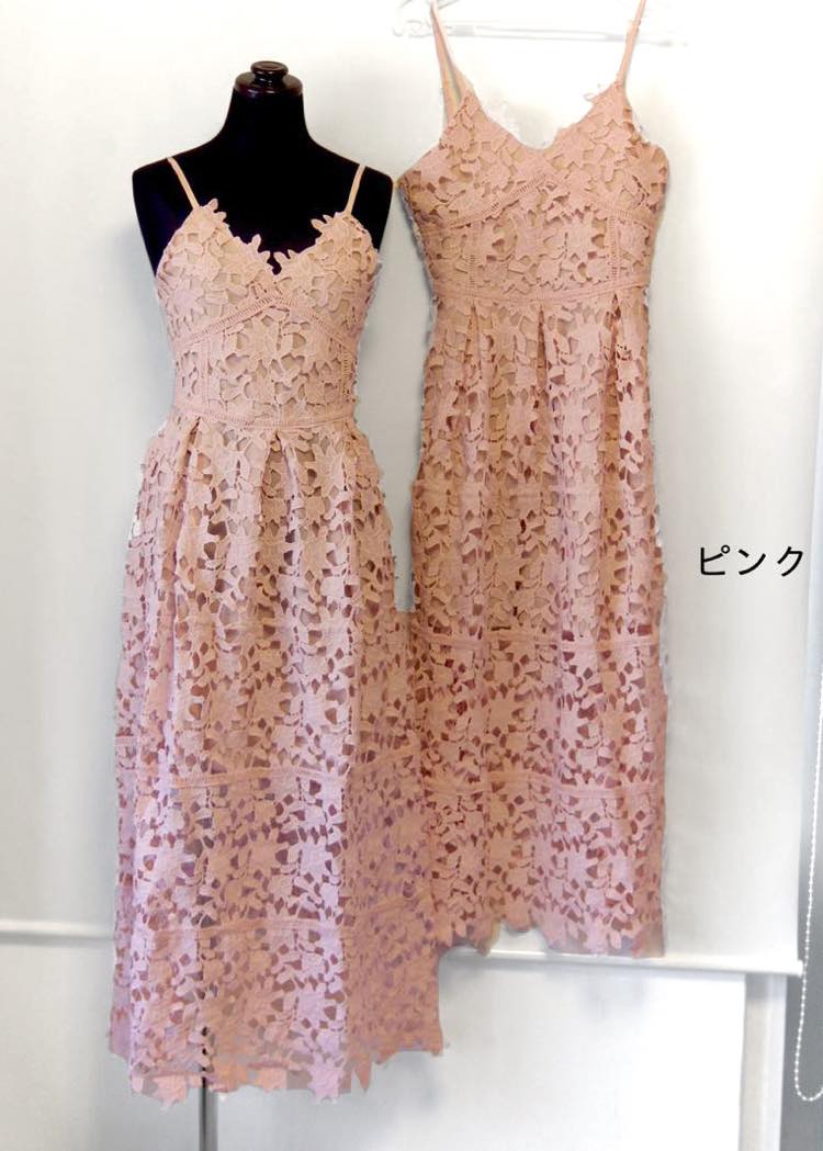 Calf length flower lace dress 8 colors