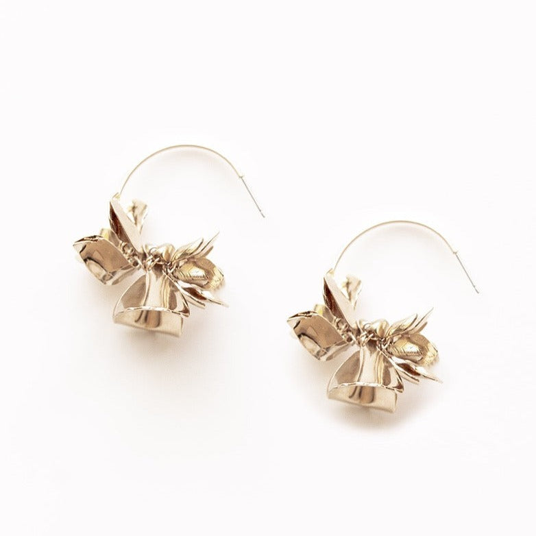 Earrings in stock, same day shipping possible [AB ELLIE] [AB ELLIE] Earrings BOTANICAL SMALL HOOP EARRINGS