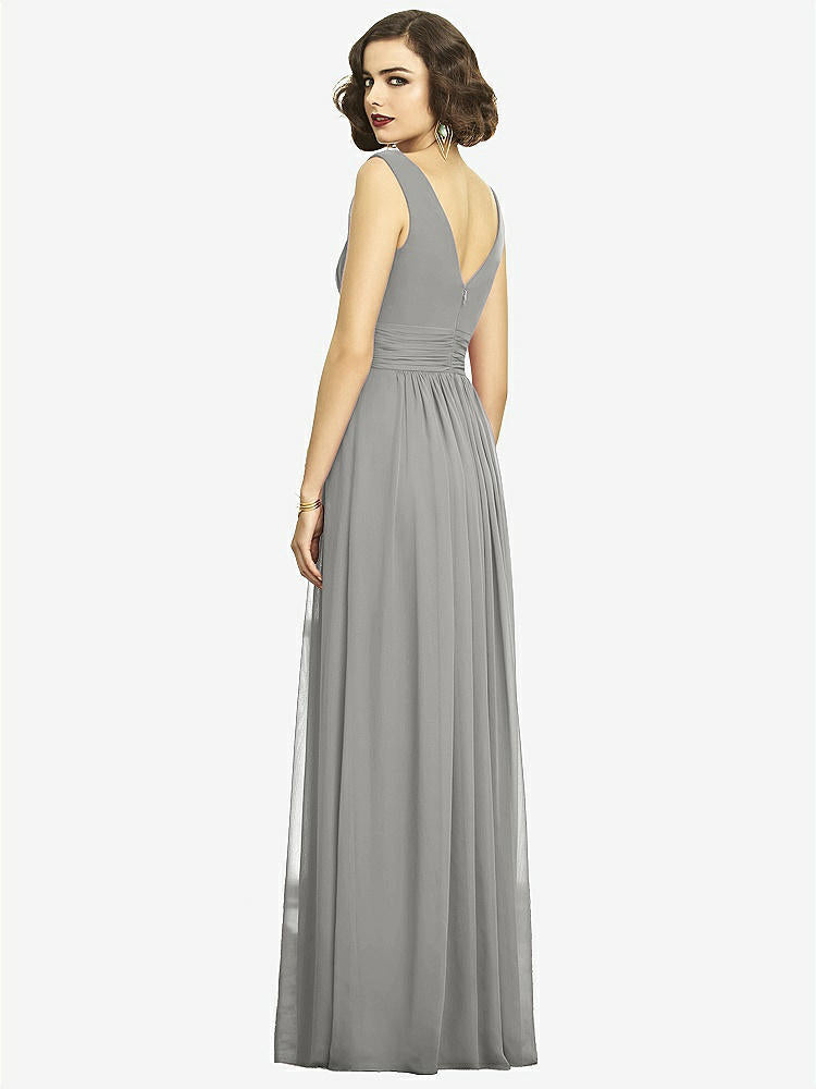 【STYLE: 2894】Sleeveless Draped Chiffon Maxi Dress with Front Slit【COLOR: Chelsea Gray】