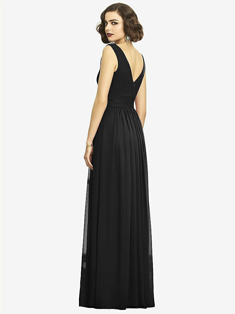 【STYLE: 2894】Sleeveless Draped Chiffon Maxi Dress with Front Slit【COLOR: Black】