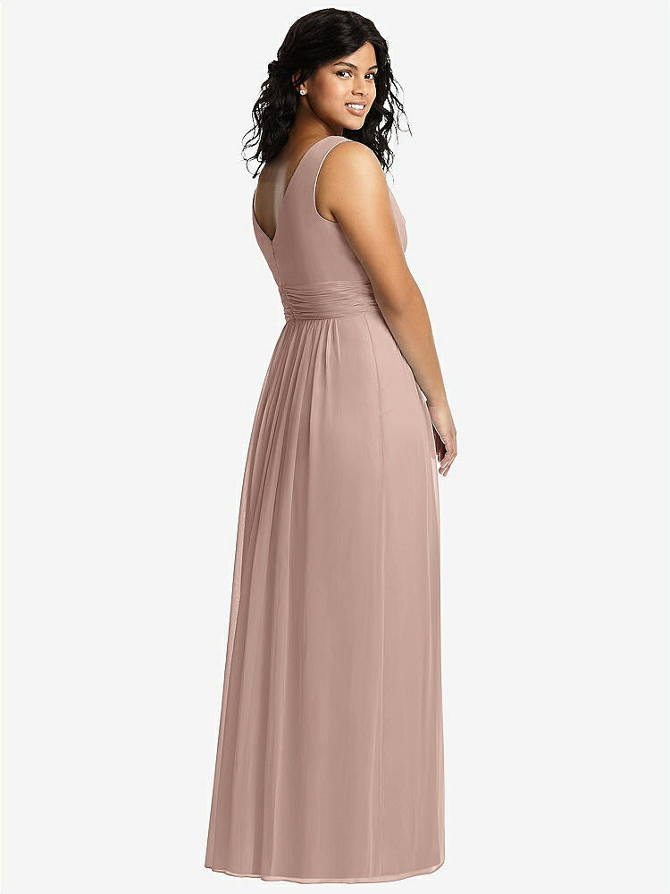 【STYLE: 2894】Sleeveless Draped Chiffon Maxi Dress with Front Slit【COLOR: Bliss】