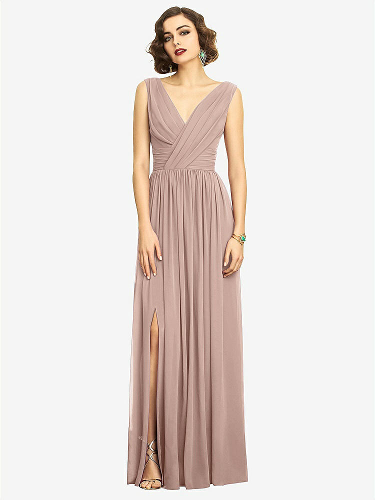 【STYLE: 2894】Sleeveless Draped Chiffon Maxi Dress with Front Slit【COLOR: Bliss】