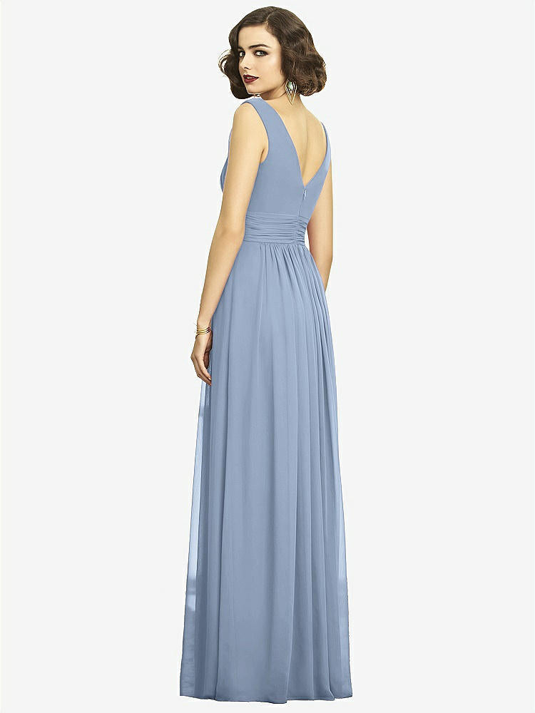 【STYLE: 2894】Sleeveless Draped Chiffon Maxi Dress with Front Slit【COLOR: Cloudy】