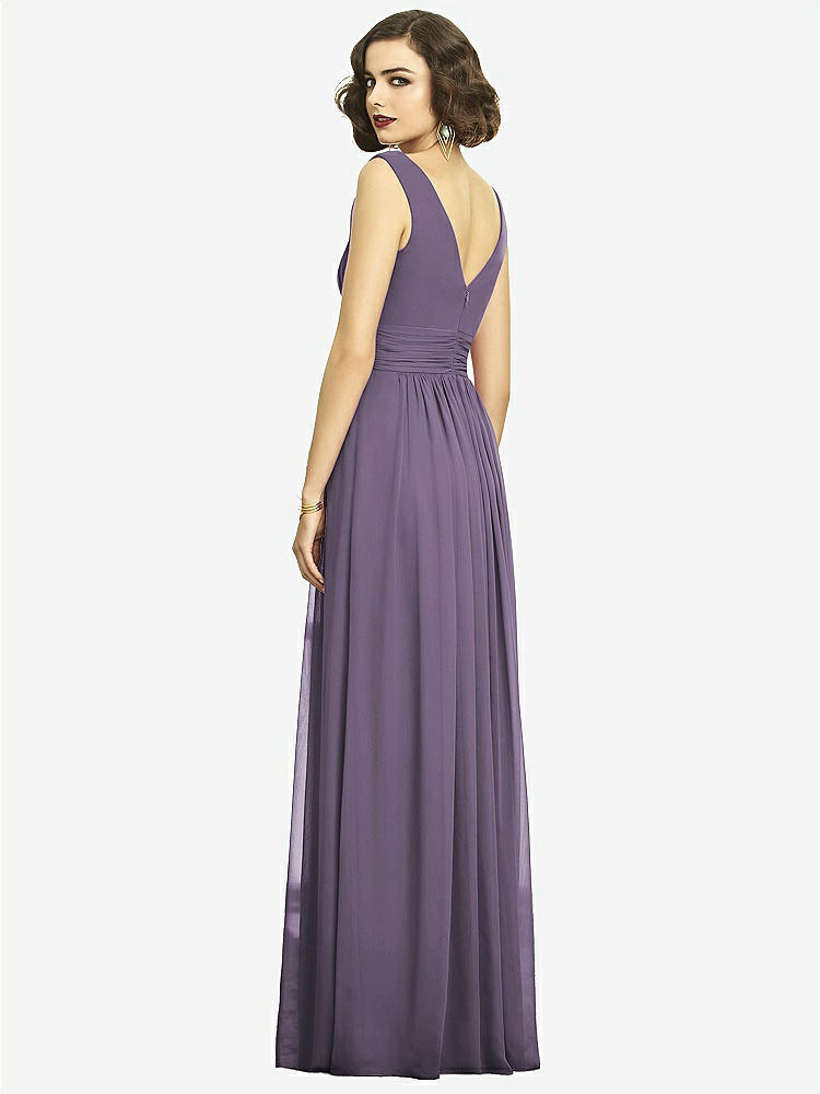 【STYLE: 2894】Sleeveless Draped Chiffon Maxi Dress with Front Slit【COLOR: Lavender】