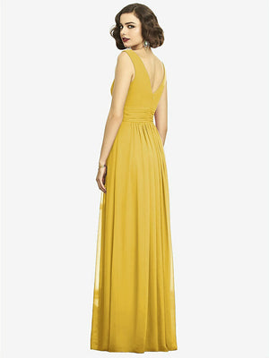 【STYLE: 2894】Sleeveless Draped Chiffon Maxi Dress with Front Slit【COLOR: Marigold】