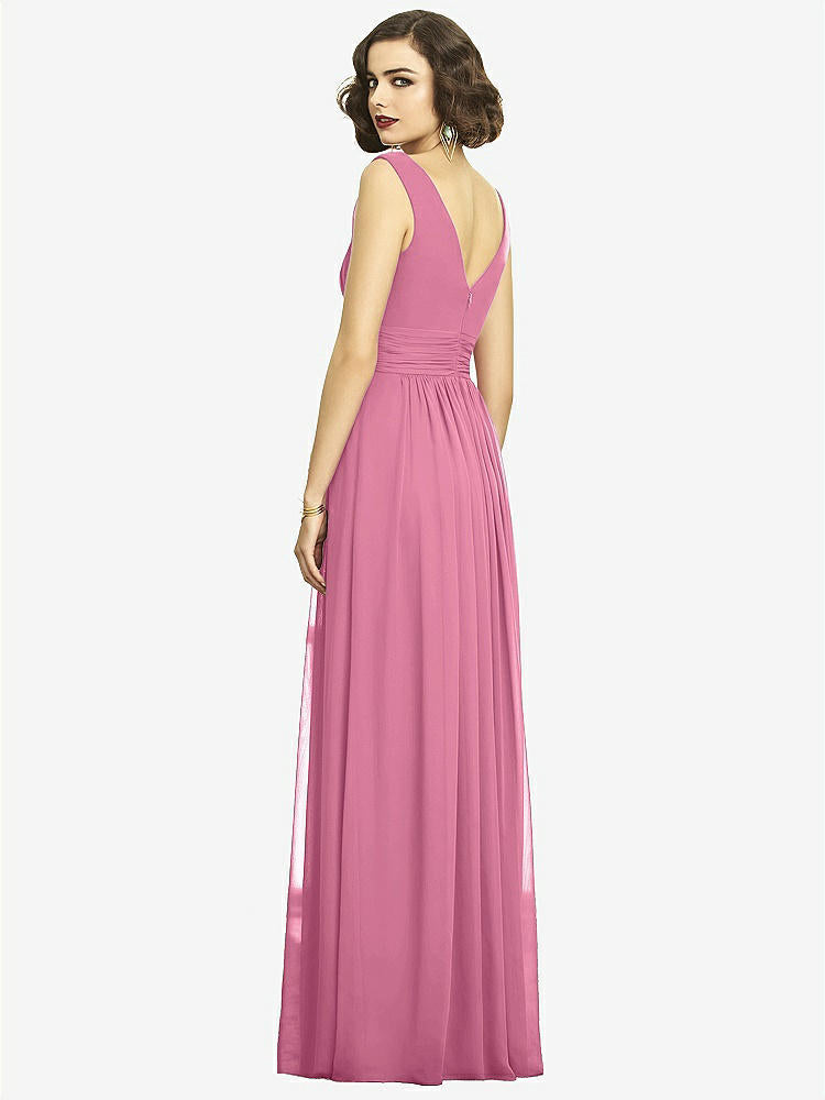 【STYLE: 2894】Sleeveless Draped Chiffon Maxi Dress with Front Slit【COLOR: Orchid Pink】