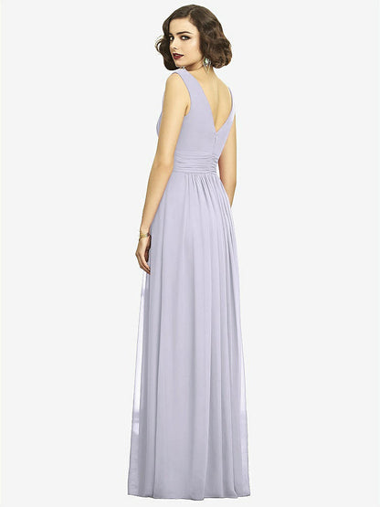 【STYLE: 2894】Sleeveless Draped Chiffon Maxi Dress with Front Slit【COLOR: Silver Dove】