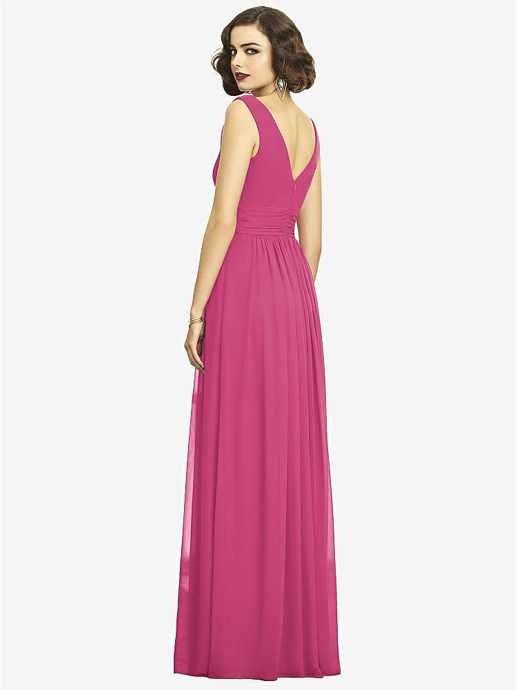 【STYLE: 2894】Sleeveless Draped Chiffon Maxi Dress with Front Slit【COLOR: Tea Rose】