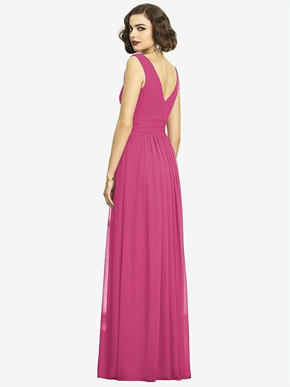 【STYLE: 2894】Sleeveless Draped Chiffon Maxi Dress with Front Slit【COLOR: Tea Rose】