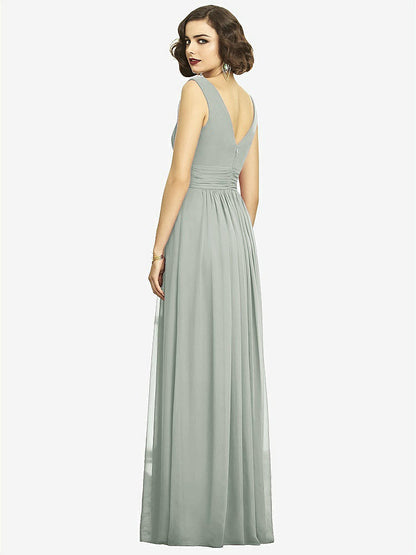 【STYLE: 2894】Sleeveless Draped Chiffon Maxi Dress with Front Slit【COLOR: Willow Green】