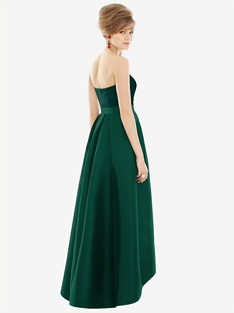【NEW】【STYLE: D699】ストラップレス サテン 高 低 ドレス ポケット付き【COLOR: Hunter Green &amp; Evergreen】【SIZE: 00-30W】