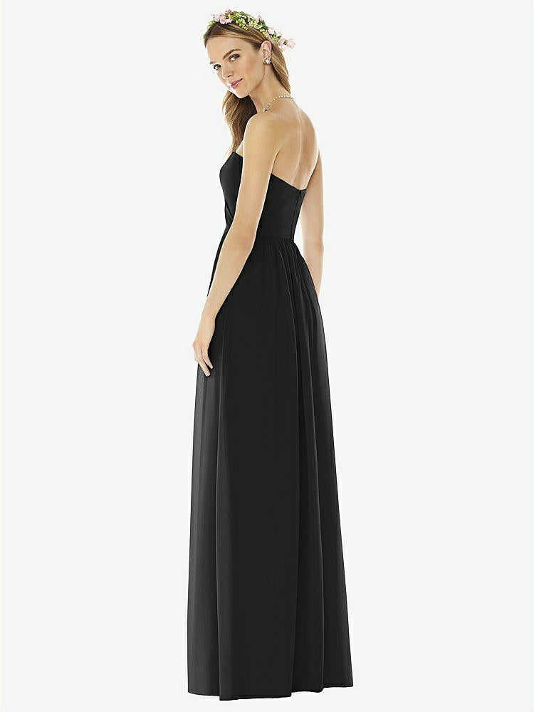 Social Bridesmaids Strapless Draped Bodice Maxi selling Dress with Front Slits