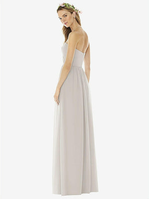 【NEW】【STYLE: 8159】ストラップレス ドレープ ボディス マキシ ドレス 前面 スリット【COLOR: Oyster】【SIZE: 00-30W】