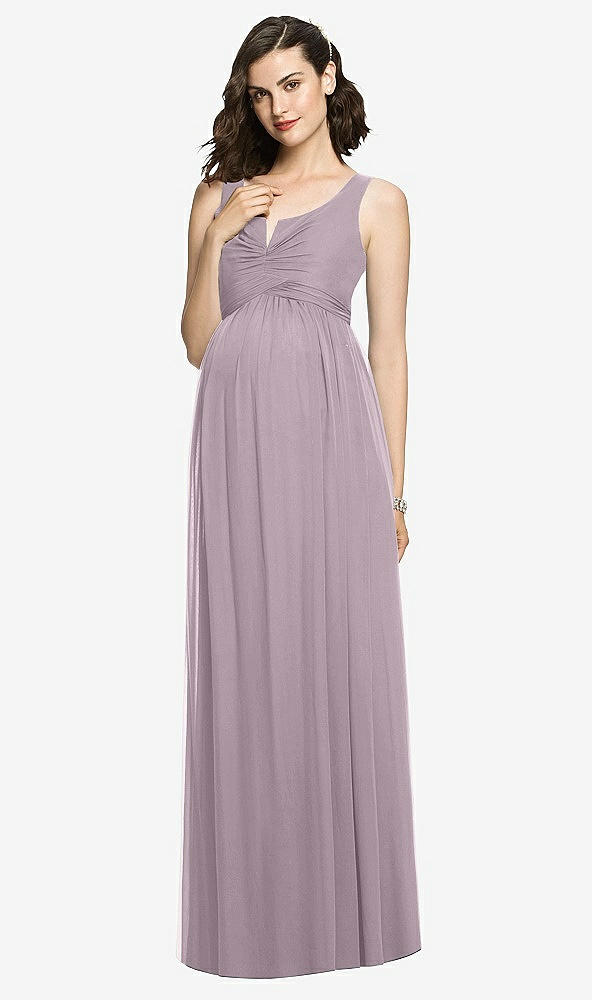 【STYLE: M424】Sleeveless Notch Maternity Dress【COLOR: Lilac Dusk】