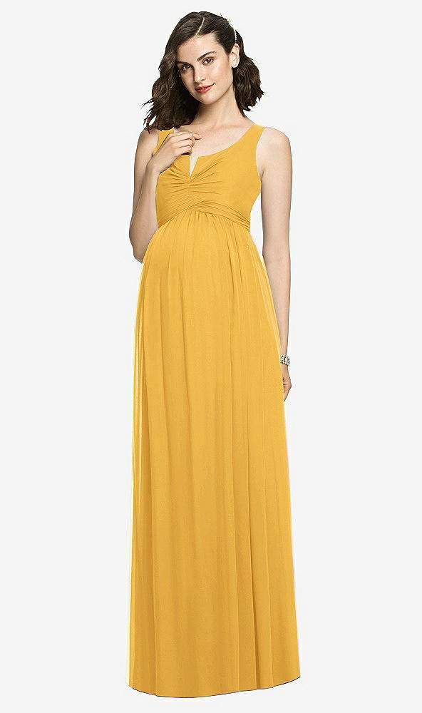 【STYLE: M424】Sleeveless Notch Maternity Dress【COLOR: NYC Yellow】