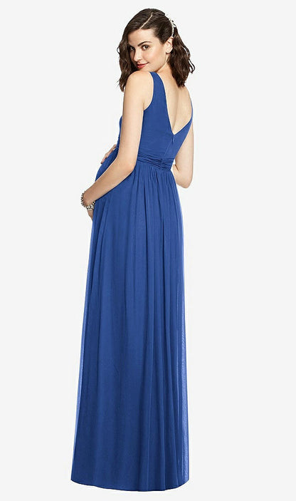 【STYLE: M424】Sleeveless Notch Maternity Dress【COLOR: Classic Blue】