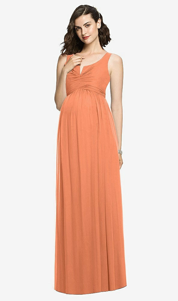 【STYLE: M424】Sleeveless Notch Maternity Dress【COLOR: Sweet Melon】