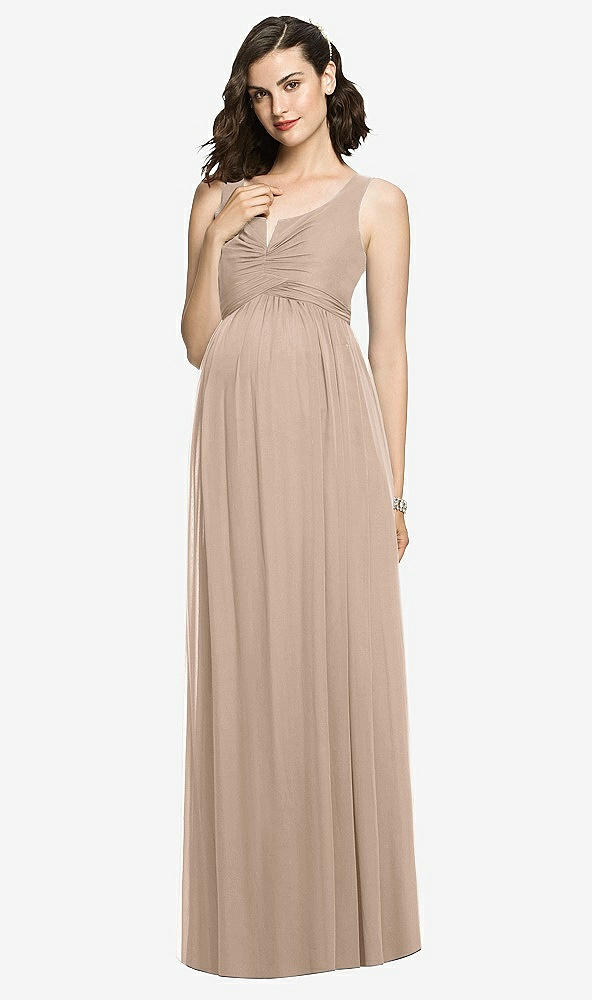 【STYLE: M424】Sleeveless Notch Maternity Dress【COLOR: Topaz】