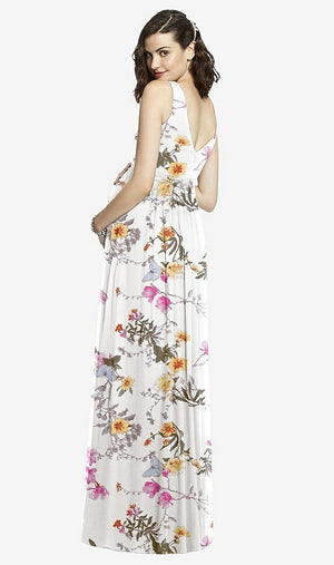 【STYLE: M424】Sleeveless Notch Maternity Dress【COLOR: Butterfly Botanica Ivory】